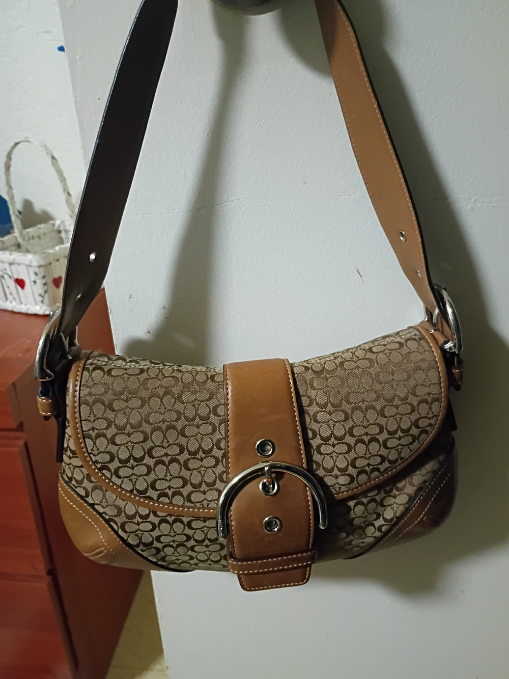 Signature Pattern Brown & Tan Shoulder Bag